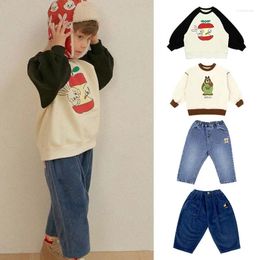 Clothing Sets Children's Sweatshirt PS Autumn And Winter Style Boys Girls Cartoon Pullover Plus Velvet Casual Pants