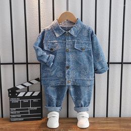 Clothing Sets 2024 Kids Set Baby Boy Suit Spring Autumn Toddler Boys 2pcs Outfits Clothes Denim Jacket Pant Jeans For