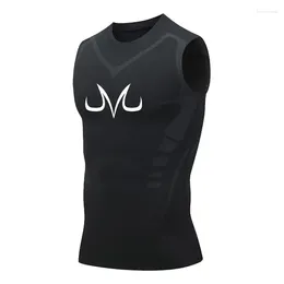 Men's Tank Tops Compression Top Men Gym Shirt Sleeveless Manga Anime Vest Shaping Quick Dry Workout Muscle Tight Breathable Summer Male