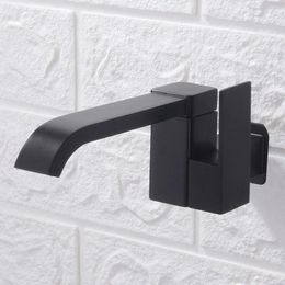 Kitchen Faucets Black Square Copper Faucet Into The Wall Single Cold Rotating Balcony Mop Pool Laundry