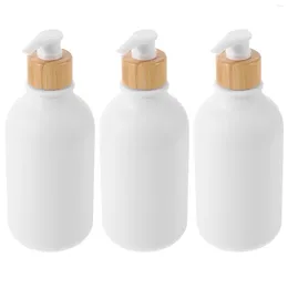 Storage Bottles 500ml Pet Frosted Plastic Pressed Lotion Care Bottle Shampoo Cosmetics Sub-bottle 3pcs Hand Soap Dispenser Bathroom White