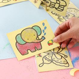 Party Favour 10Pcs Magic DIY Sand Painting Cards Art Doodle Pad Kids Birthday Baby Shower Favours Guest Gift Pinata Fill Educational Toy