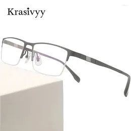 Sunglasses Frames Krasivyy Pure Titanium Glasses Frame Men Business Style Design Semi-Rim Eyewear Male Korean Square Oprical Eyeglasses