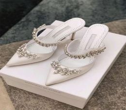 Sapatos de vestido Women039s saltos altos de 9cm Sanppa Dream Sandals Sandals acolchoados Designer de moda de moda Slides Mulheres Luxo Wed6114317