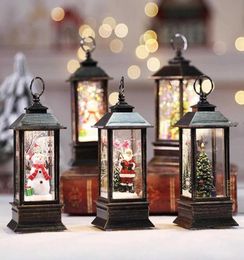 Gift LED Christmas Crystal Light Rotate Glitter Xmas Small Lantern Lamp New Year Kids Snow Globe Deco Santa Claus Small Oil Lamp H8986851