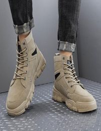 Boots High Top Sneakers Snicker Safety Shoes Not Casual Leather Tactical 2022 Work Man Surf Tennis Blue Fashion4055820