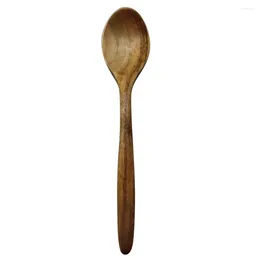 Spoons Wooden Soup Spoon Flatware Tableware Small Vintage Curved Handle Bamboo Utensils Eating