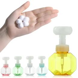 1Pc 300ml Liquid Soap Dispenser Flower Shape Foam ing Pump Empty Bottle Plastic Clear Shower Gel