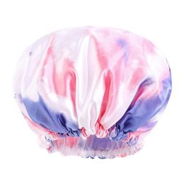 Beanie/Skull Caps Colorf Elastic Double Layer Waterproof Bath Turban Hair Care Hat Headwear For Women Girl Fashion Accessories Drop De Dhnxp