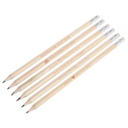 Other Event & Party Supplies 100Pcs Personalised Engraved Wooden Pencils With Rubber Laser Cut Wood Pencil For Wedding Gift Favours Bab Dhg2F