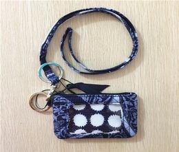 new arrival cotton Zip ID Case and lanyard coin purse small wallet9570007