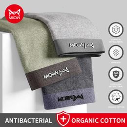 MiiOW 3Pcs Organic Cotton Men Underwear Boxer Shorts Antibacterial Seamless Underpants Male Panties Gift For Men Boxershorts 240528