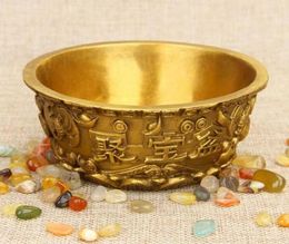 Rehabilitation of pure copper cornucopia gold rice bowl Home Furong Feng Shui bronze ornaments3412220