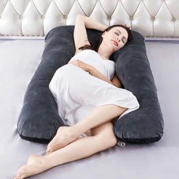 Maternity Pillows Crystal Velvet Pregnancy Waist Protection Side Sleeping Pillow Pregnancy Support Belly Pillow Pregnancy Sleeping Special Cushion Q240527