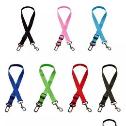 Dog Collars & Leashes Adjustable Pet Cat Seat Belt Safety Strap Vehicle Tether Car Harness Fhl460-Wll Drop Delivery Home Garden Suppli Dhoqe