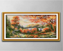 Autumn scenery DIY cross stitch Embroidery Tools Needlework sets counted print on canvas DMC 14CT 11CT cloth8843940