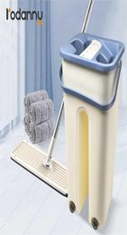 Rodanny Magic mops floor cleaning Hand Mop Hands Squeeze With Bucket Flat Drop Home Kitchen Tool 2201139294857