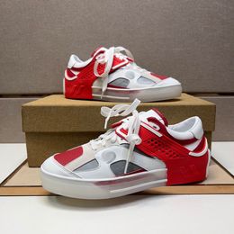 2024 New Fashion Designer Red white splice casual shoes for men and women Canvas ventilate comfort all-match anti-slip Flat base Casual board shoes dd0519D 38-44 14