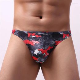 Underpants Men Briefs Print Sexy Underwear Thong Bikini Gay Breathable Male Panties Lycra Camouflage Jockstrap