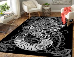 Carpets Viking Dragon Area Rug 3D All Over Printed Nonslip Mat Dining Room Living Soft Bedroom Carpet 022387305