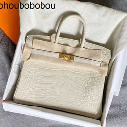Bag Platinum Luxurys Top Handbag Fully Handmade American Square Crocodile 25 30 Handsewn Women's Mist Face Genuine Leather