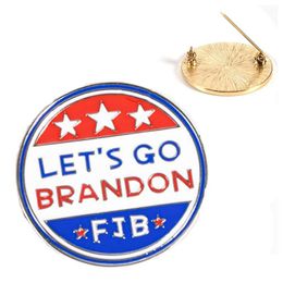 Party Favour Personalised Lets Go Brandon Brooch Biden Alloy Round Creative Gift Drop Delivery Home Garden Festive Supplies Event Dhoda