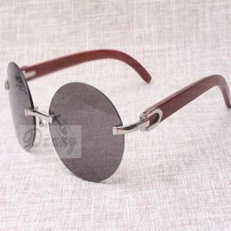 High-end round fashion retro comfortable sunglasses 8100903 Natural wooden mirror leg sunglasses The best quality sunglasses Glasses si 232M
