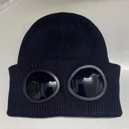 Two Lens Glasses Goggles Beanies Men Knitted Hats Skull Caps Outdoor Women Uniesex Winter Beanie Black Bonnet Gorros 2782