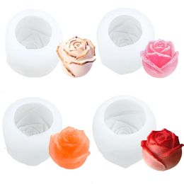 Rose Silicone Candle Mold DIY Valentine's Day Gift Making Kit Handmade Flower Ball Ice Cube Soap Plaster Resin Cake Baking Tool