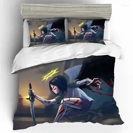 Bedding Sets Alita King Size Splice Conforter Set Luxury Cartoon Girl Comforter Linen Cotton Duvet Cover Single Bed