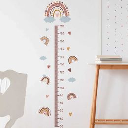 Wall Decor Pink Rainbow Growth Chart for Kids Wall Stickers Measure Height Children Ruler Nursery Room Decor Art Girl d240528