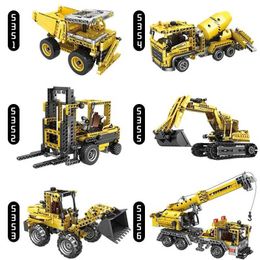 Diecast Model Cars Remote Car Crane Excavator Transport Truck Assemble Toy Blocks - Perfect Christmas Halloween and Birthday Gifts S2452722