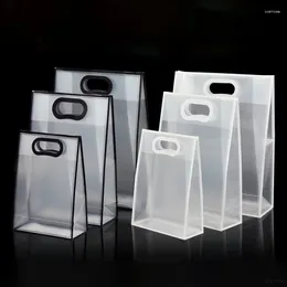 Gift Wrap Transparent Frosted Bags Waterproof Ins Clear Box Packaging Supplies Shopping Bag With Handle Wedding Party
