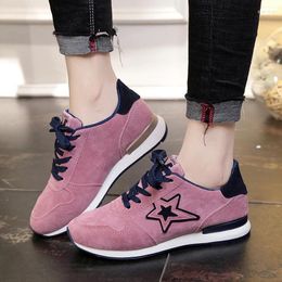 Fitness Shoes 2024 Genuine Leather Women Sneakers Fashion Pink For Lace Up White Creepers Platform Size 35-40