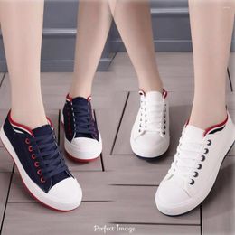 Fitness Shoes Canvas Women Low Top Street Sneaker Lace Up White Black Student Skateboard Walking 5h17