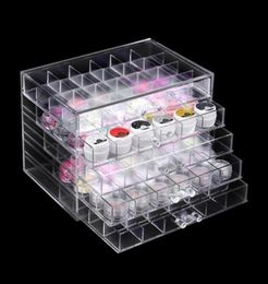 5 Layers Drawer Clear Acrylic Storage Box Nail Polish Rack Makeup Organiser Nail Art Manicure Tools Storage Box Y2006282415104