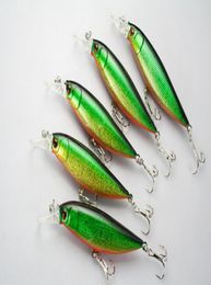 Whole Lot 12 Fishing Lure Minnow CranKbaits Hand Baits Hooks Bass 123g10 cm Green 4621577