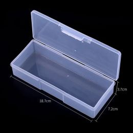 Nail Art Storage Box Nail Accessories Organizer Clear Cuboid Plastic Container Packaging Case For Pen Brush File Manicure Tools