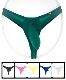 Men039s GStrings Men Sexy Thongs Fashion G Strings Low Waist Underwear Smooth Ice Silk Thong Bikini Gay Jockstrap Gay17112238