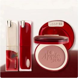 Joocyee I Apple You Collection Lipsticks Blush Highlighter Setting Powder MultiColor Palette Matte Shimmer Makeup 240521
