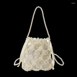 Shoulder Bags Girls Summer Beaded Crossbody Bag Luxury Peal Evening Clutch For Women Wedding Party Ladies Beach Travel Handbag