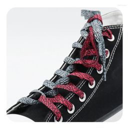 Shoe Parts Coolstring 8MM Red Grey Paisley Pattern Flat Shape Wild Laces As Pair Sale For Hiking Sneaker Running Sport Shoes Jogging Cordon