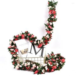 Decorative Flowers 250CM Fake Rose Vine Flower Plants Artificial Hanging Ivy Home El Office Wedding Party Garden Craft Art Decor