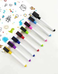 Watercolor Brush Pens Markers 8-color erasable magnetic whiteboard marking pen blackboard marking chalk glass ceramic office school art marking station WX5.27