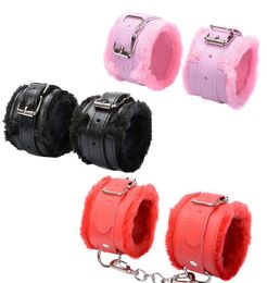 Sexy Soft Faux Fur Leather Slave Bondage Wrist Cuffs Restraint Toys Adult Game Handcuffs Sex Product Sex Furniture for Couples8982385