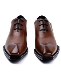 Handmade Formal Business Dress Shoes Flat heel Full Grain Leather Mens Suit Work Office Shoes Male Oxfords Big Size 38457207755