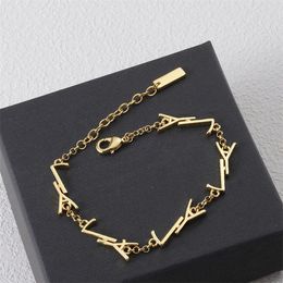 Designer Bracelet For Women Luxury Golden Letters Charm Bracelets Unisex Trendy Gold Silver Bracelets Jewelry For Wedding Party Gifts Xfmau