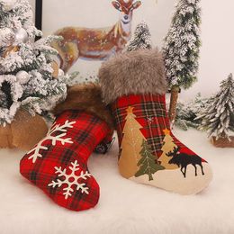 Custom Christmas Stockings Socks Gift Candy Bag Christmas Decorations for Home New Year 2022 Pocket Hanging Xmas Tree Ornament