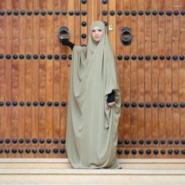 Ethnic Clothing Ramadan Eid Muslim Prayer Garment For Women Islamic Fashion Abaya With Hijab Long Dress One Piece Set High Elastic