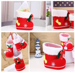 1pc Creative Gift Box Christmas Candy Boots Bag XMAS Decor Holiday Gift Bags Wholesale New Year's Home Party Supplies Mini S/M/L